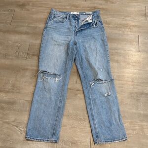Denim Forum The Joni High Rise Loose 29L Size 26 Distressed Jeans